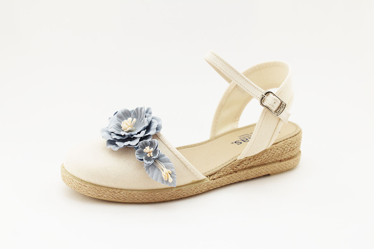 Alpargatas niña flores azul empolvado - Imagen 6