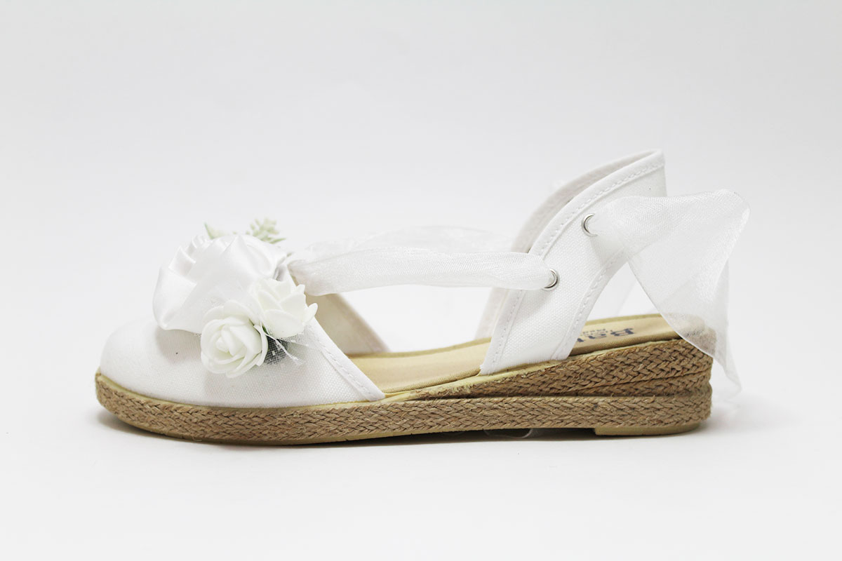 Esparteña cintas flores raso niña - Imagen 7