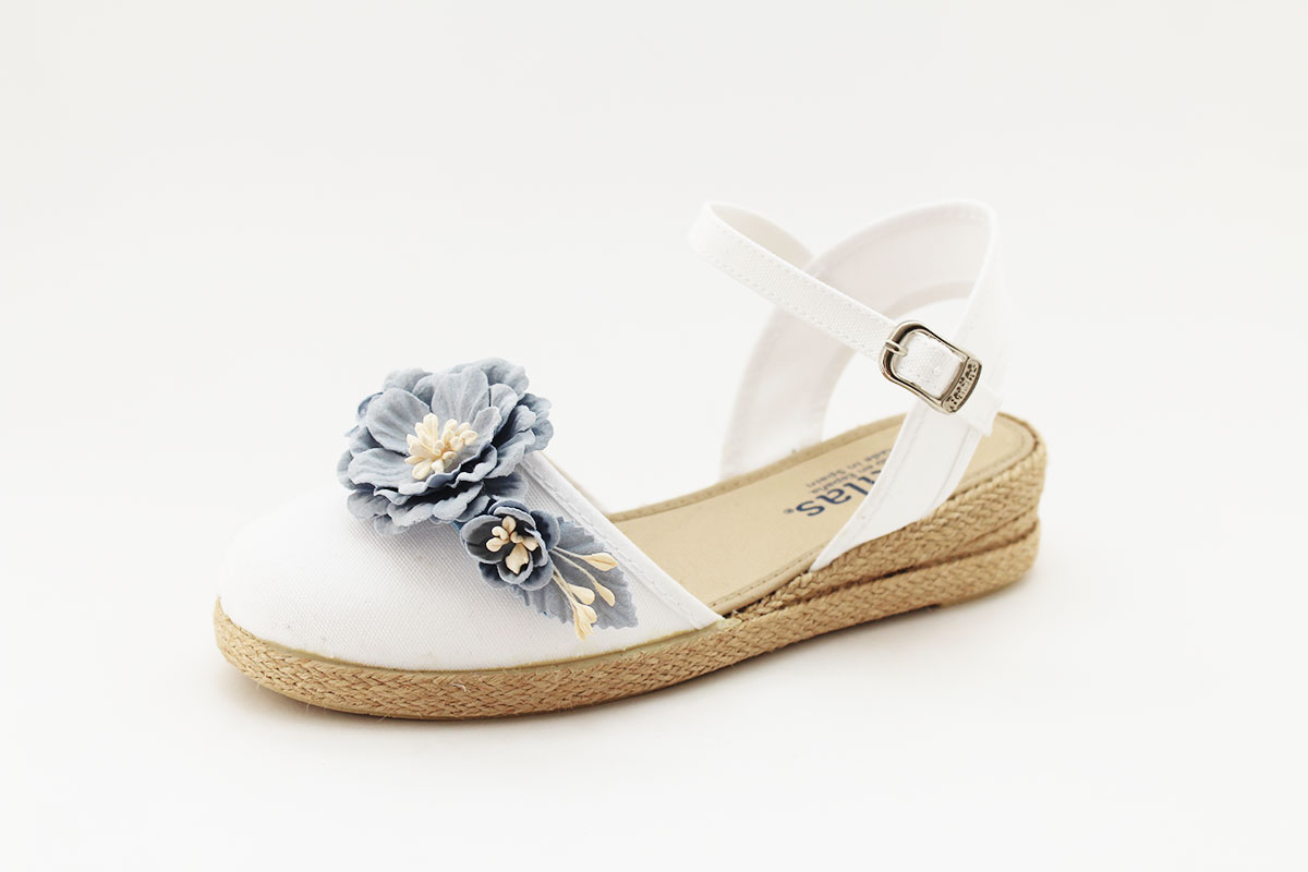Alpargatas niña flores azul empolvado - Imagen 9