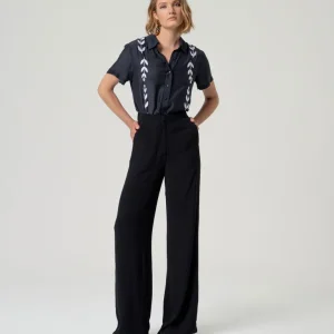 PANTALÓN ECOVERO TIRO MEDIO RECTO NEGRO