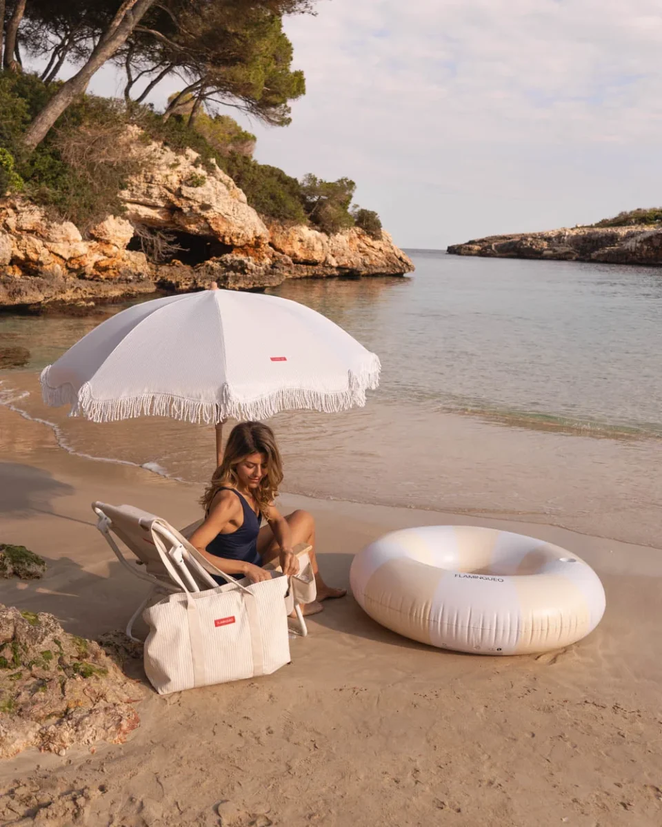 Bolsa de Playa Canvas con monedero BRUNY Beig-FLAMINGUEO - Imagen 7