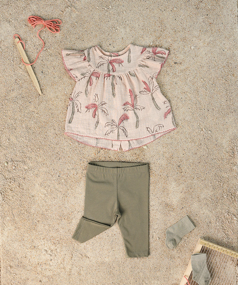 Blusa estampado palmeras rosa- PLAY UP - Imagen 5