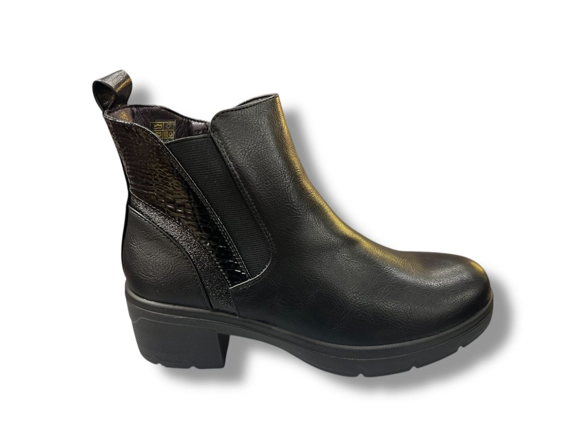 BL-130 Botín para señora tacón bajo con cremallera lateral de color negro. - Imagen 3