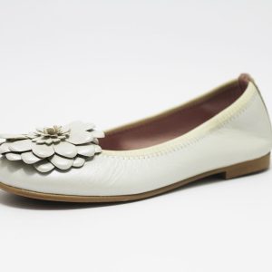 Bailarinas beige flor grande niña