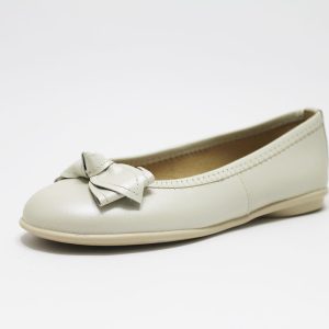 Bailarina lazo beige suela al tono