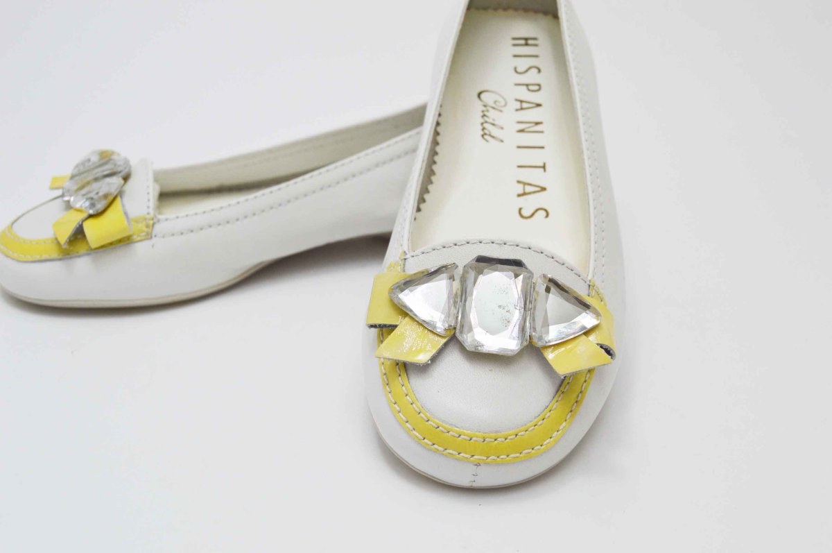 Bailarina con perlitas blanco y amarillo - Imagen 7