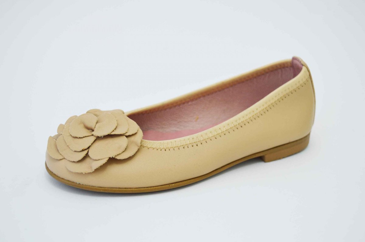 Bailarinas camel con adornos flor - Imagen 3