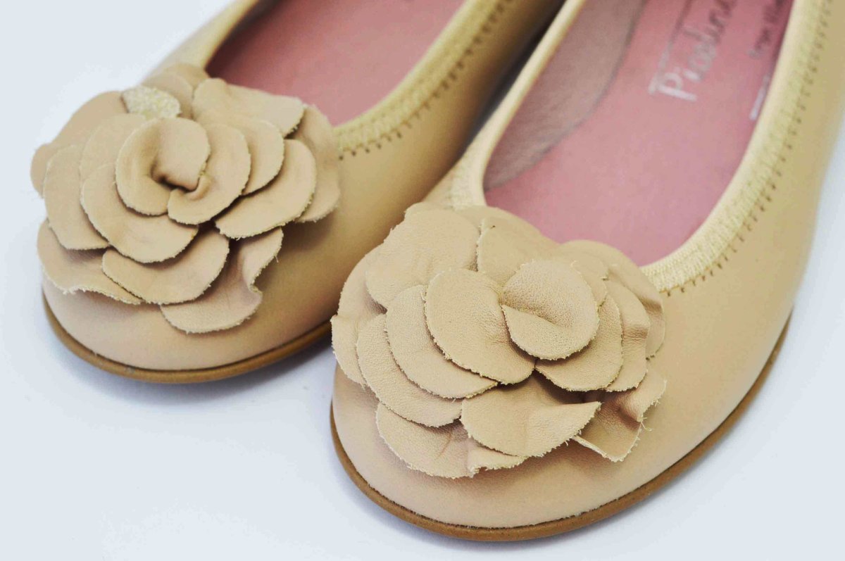 Bailarinas camel con adornos flor - Imagen 5