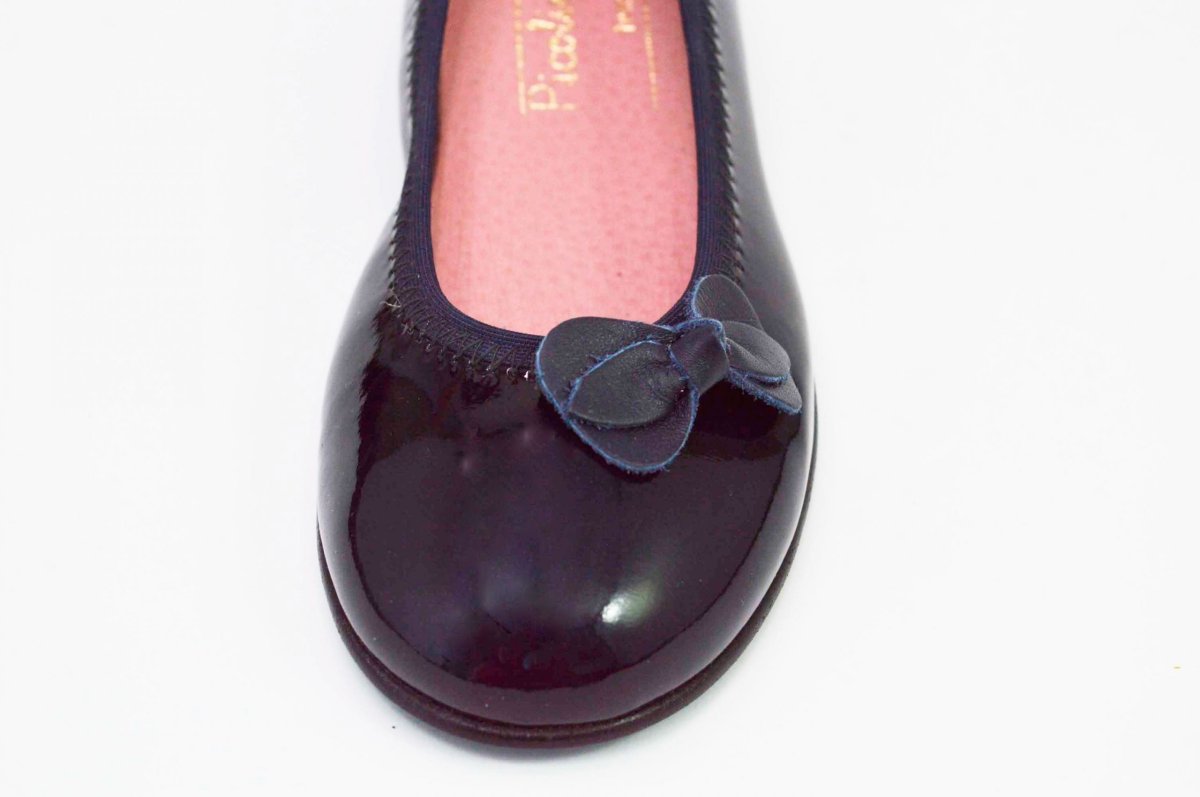 Adornos de piel en charol azul para zapatos - Imagen 8