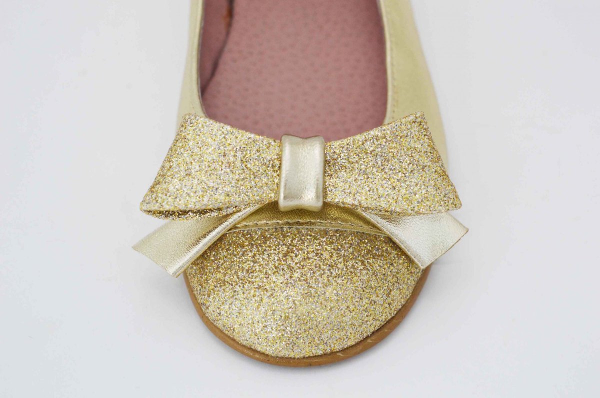 Bailarinas dorado con puntera glitter dorado - Imagen 3