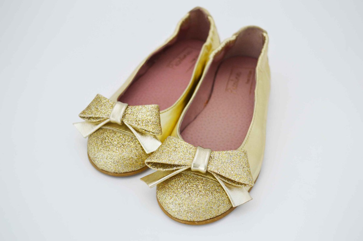 Bailarinas dorado con puntera glitter dorado - Imagen 6