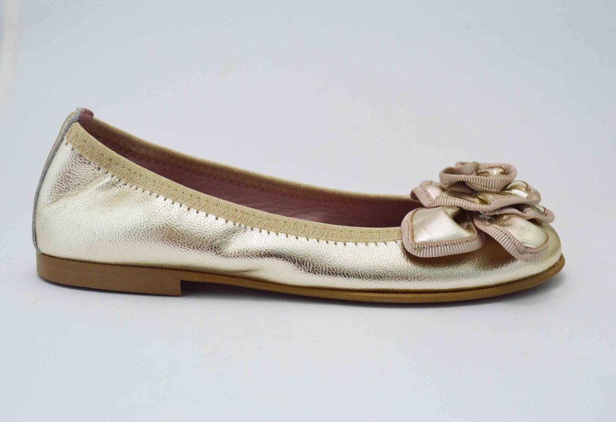 Bailarinas doradas con adornos flor - Imagen 7