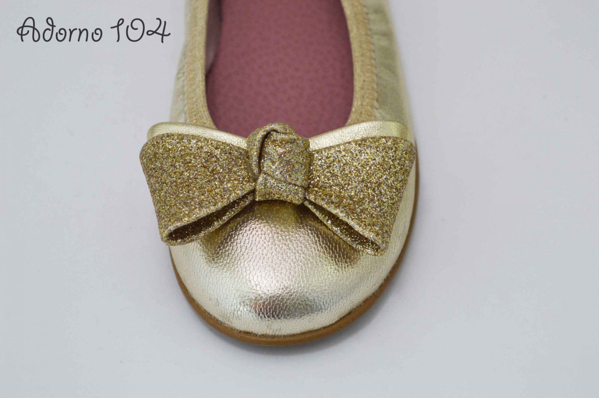 Adornos lazo de piel en dorado para zapatos - Imagen 7