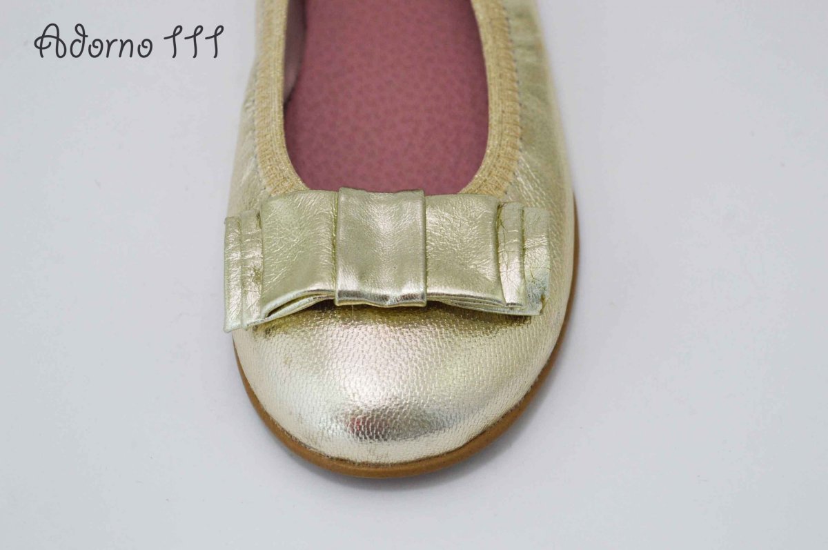 Adornos lazo de piel en dorado para zapatos - Imagen 5