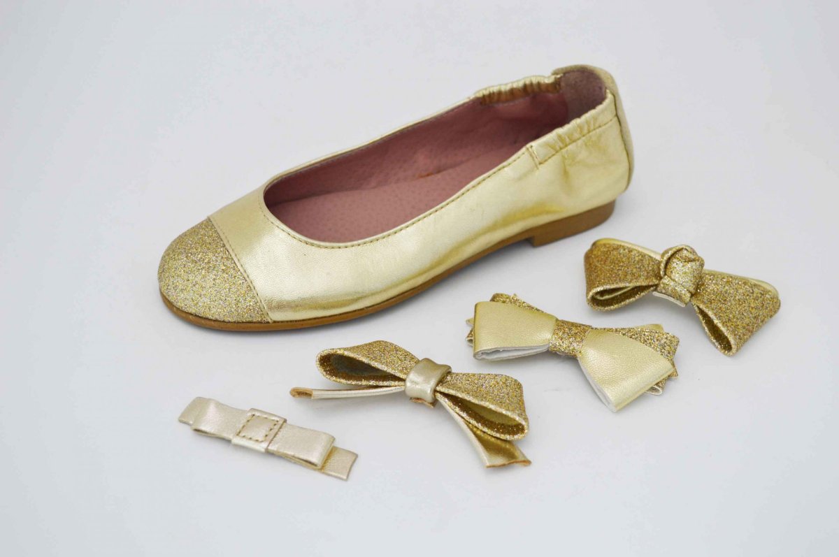 Bailarinas dorado con puntera glitter dorado - Imagen 2