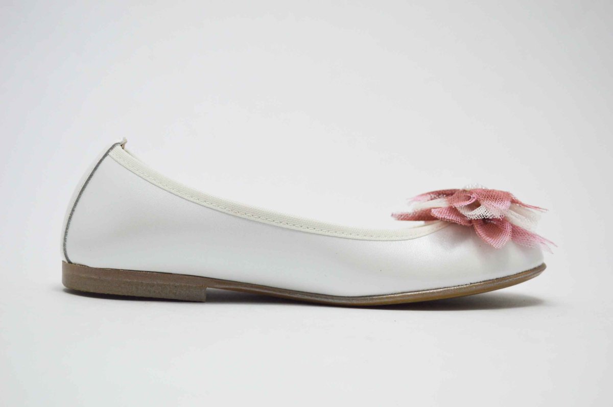 Bailarina nacarado blanco flor rosa palo niña - Imagen 7