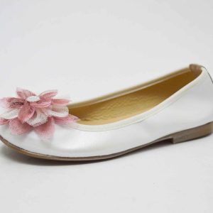 Bailarina nacarado blanco flor rosa palo niña