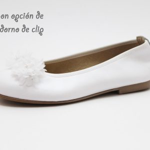 Bailarina blanco adorno flor clip