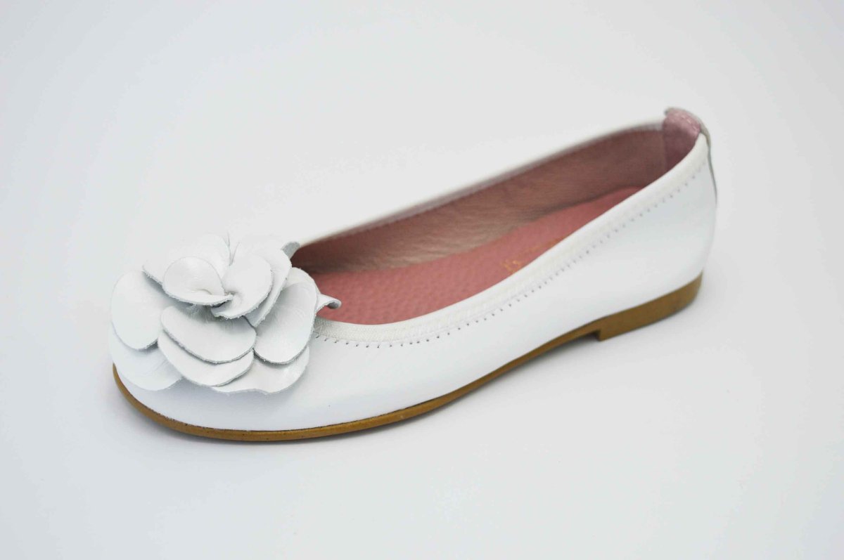 Bailarinas blanco con adornos flor - Imagen 7