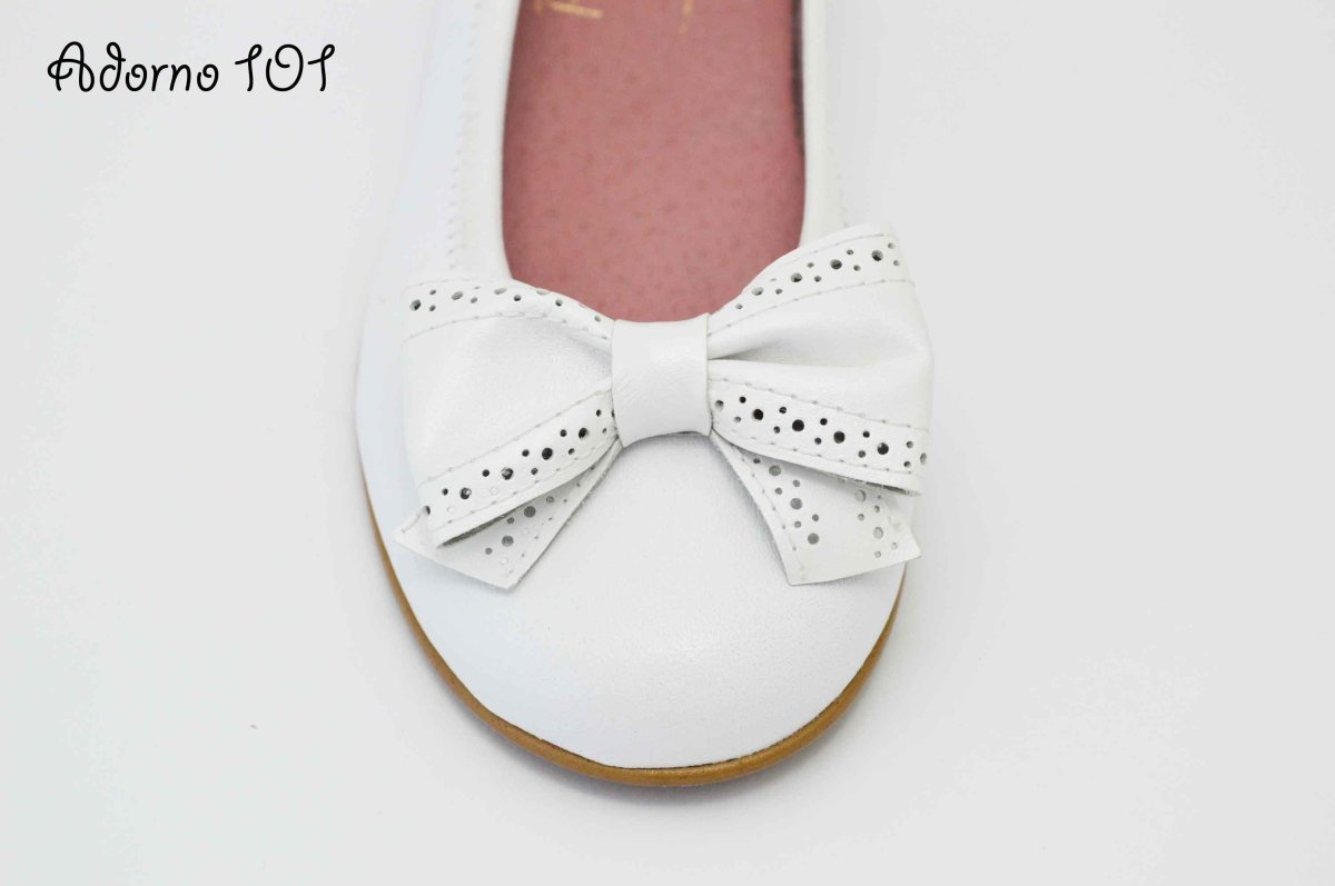 Bailarinas blanco con adornos lazos - Imagen 5