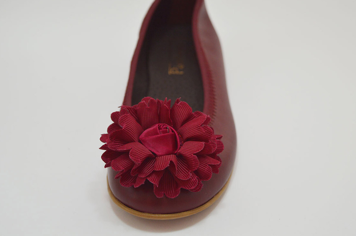 Bailarinas burdeos flor niña - Imagen 3