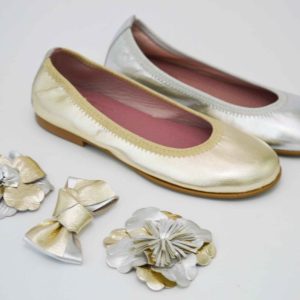 Bailarinas dorado/plata con adornos