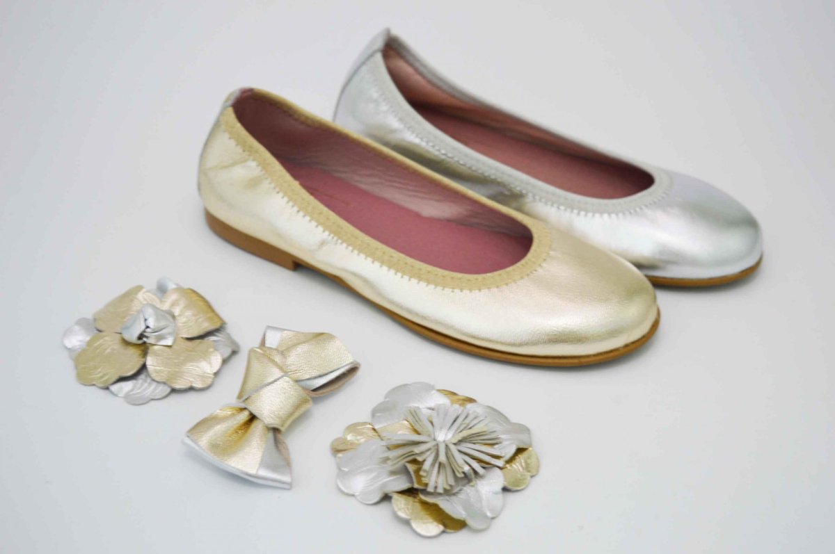 Bailarinas dorado/plata con adornos - Imagen 2