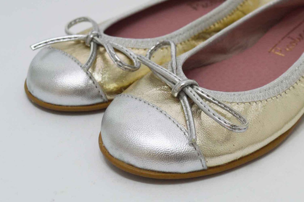 Bailarina dorada con puntera plateada - Imagen 4