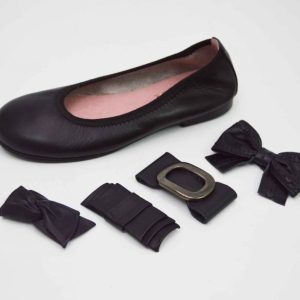 Bailarinas negro con adornos lazos