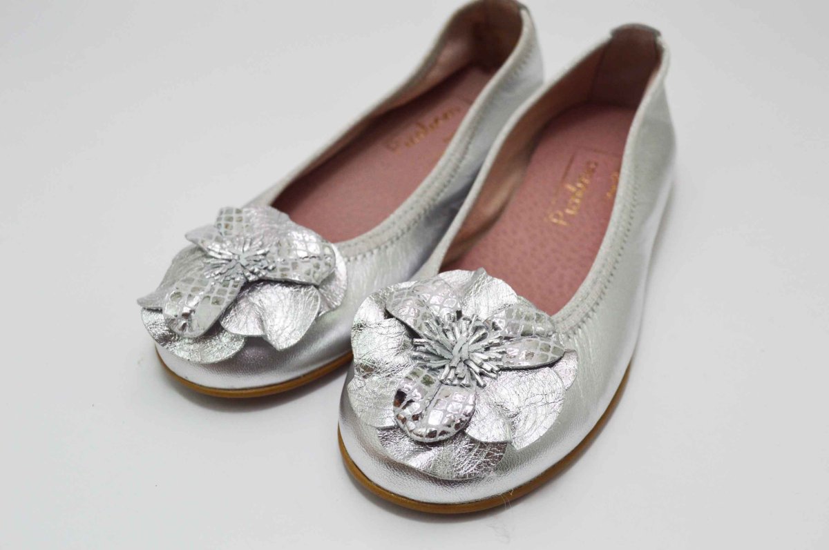 Bailarinas plata con adornos flor - Imagen 7