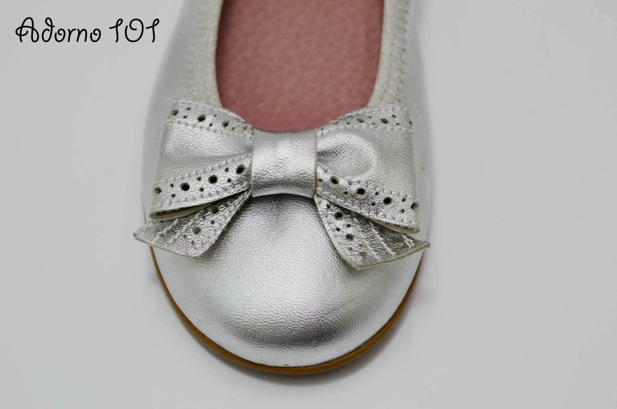 Adornos lazo de piel en plata para zapatos - Imagen 7