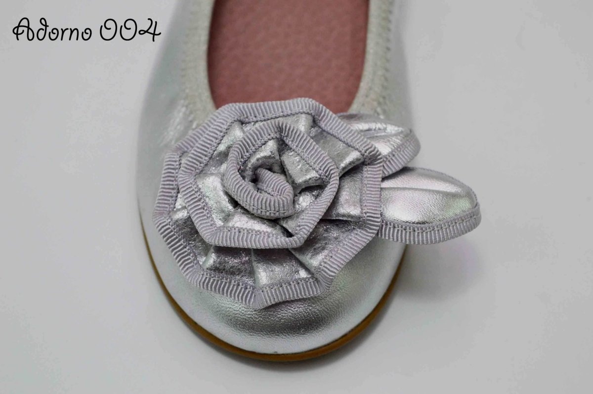 Bailarinas plata con adornos flor - Imagen 9