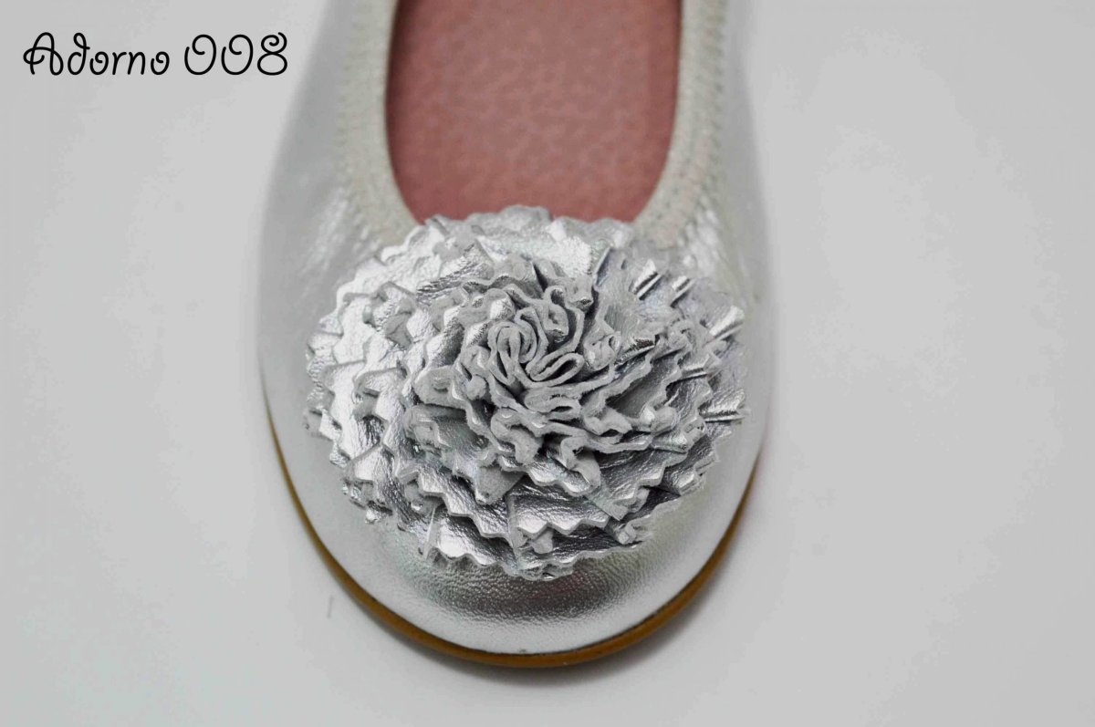 Adornos flor de piel en plata para zapatos - Imagen 8