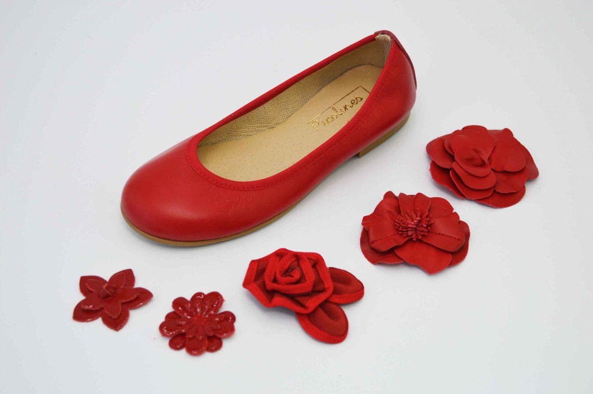 Bailarinas rojo con adorno flor - Imagen 3