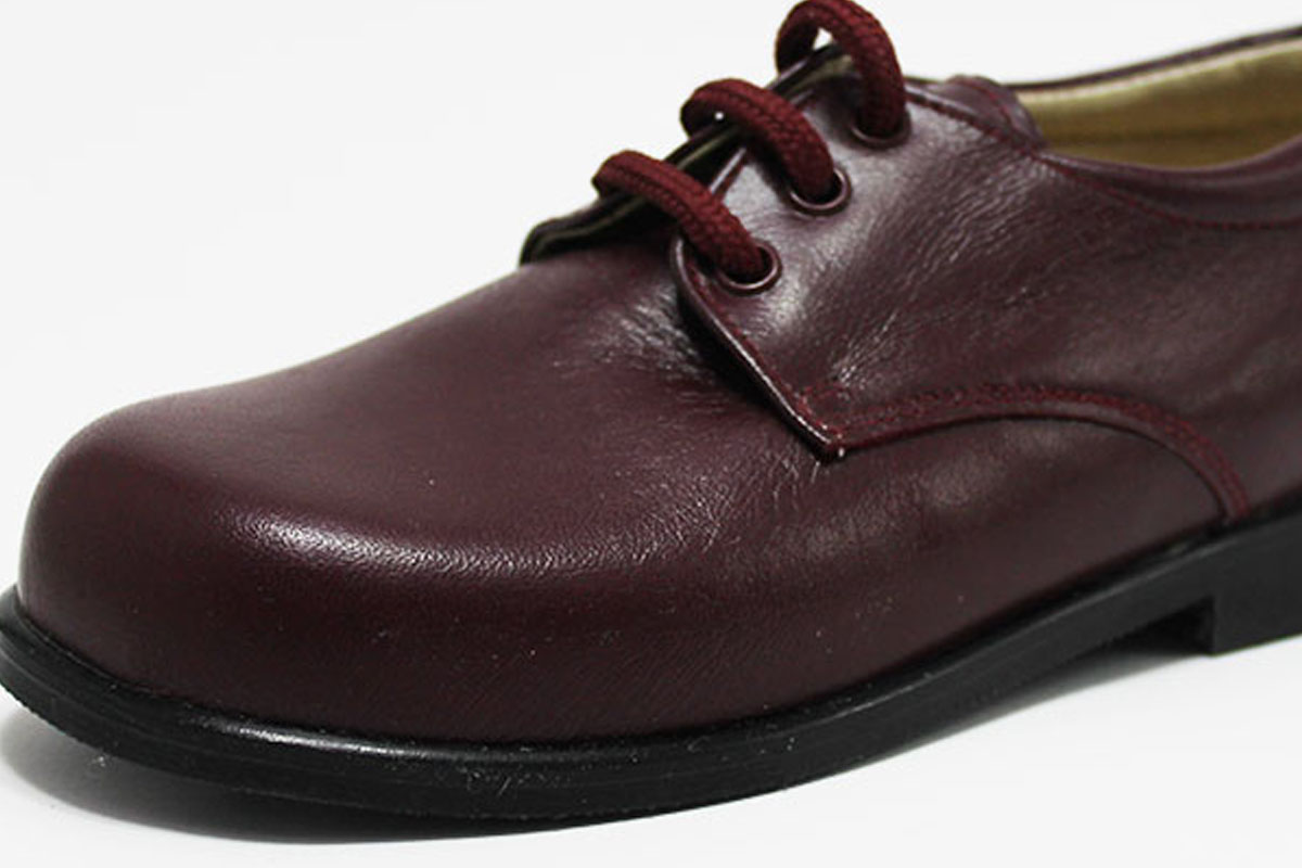 Blucher napa burdeos cordones ceremonia niño niña - Imagen 6