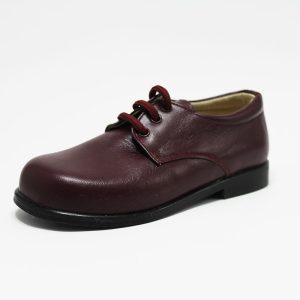 Blucher napa burdeos cordones ceremonia niño niña