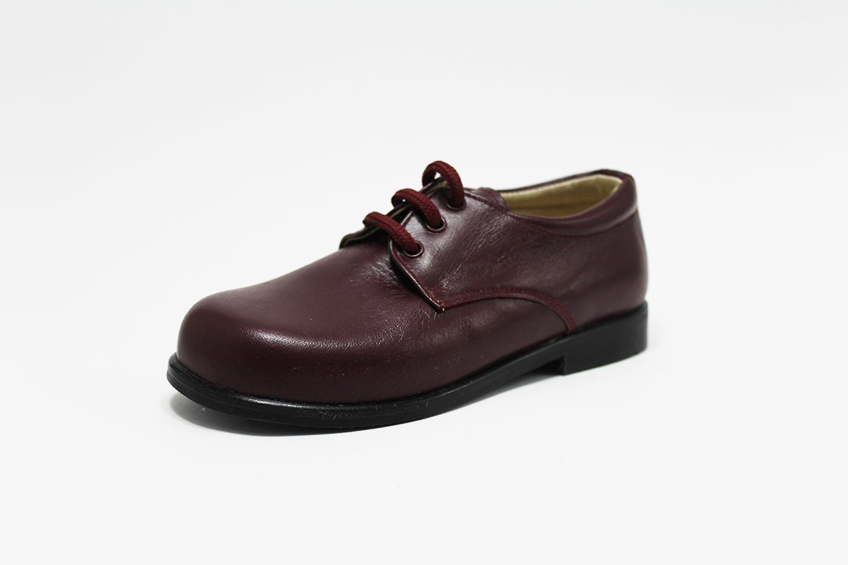 Blucher napa burdeos cordones ceremonia niño niña