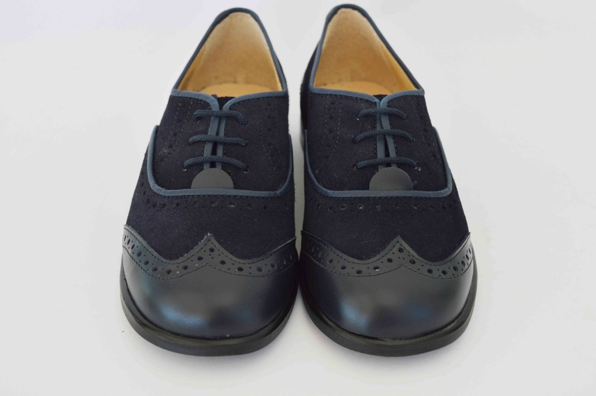 Zapato blucher comunión niño napa y serraje - Imagen 3