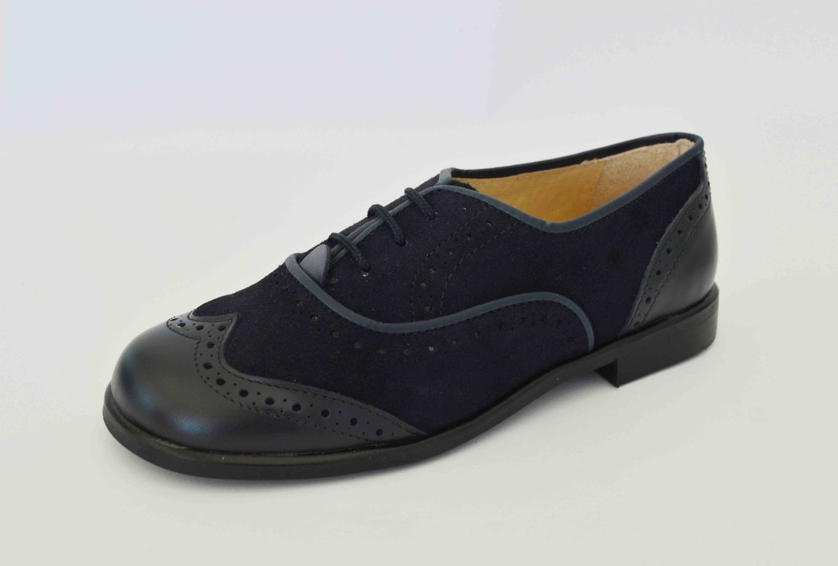 Zapato blucher comunión niño napa y serraje - Imagen 9