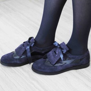 Blucher serraje azul marino charol niña