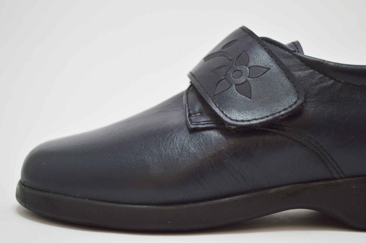 Blucher colegial azul marino flor niña - Imagen 7