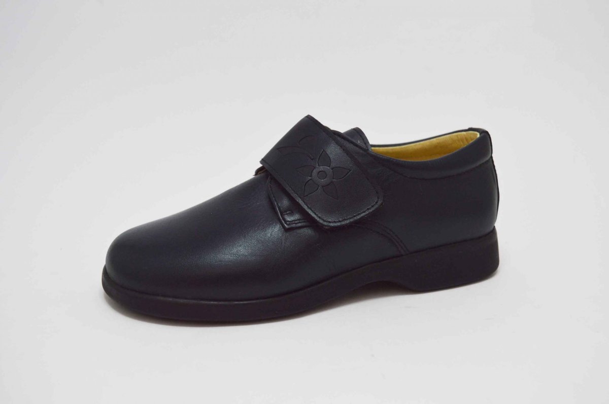 Blucher colegial azul marino flor niña