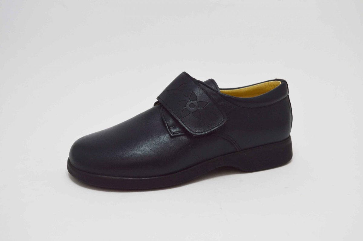 Blucher colegial azul marino flor niña - Imagen 9
