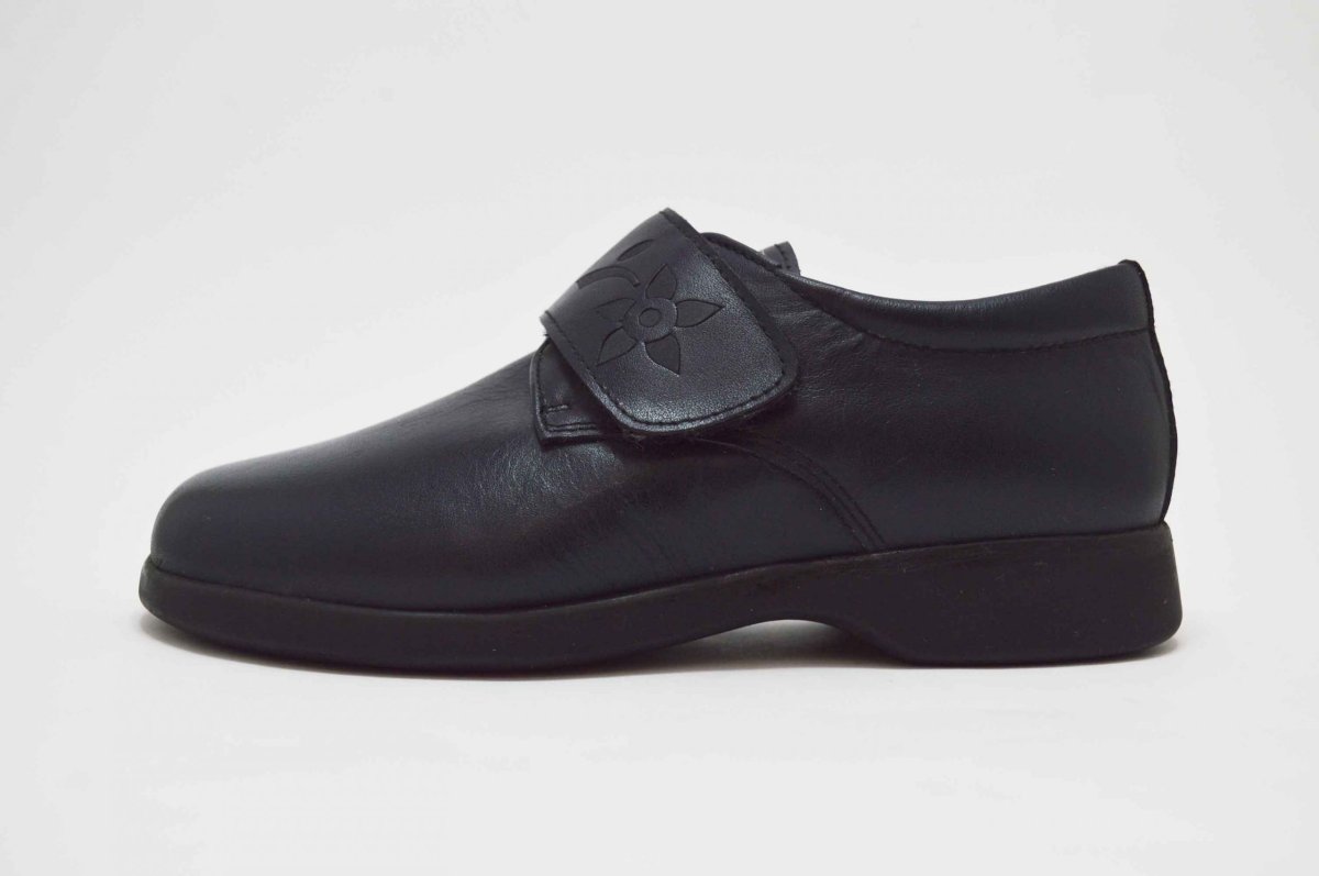 Blucher colegial azul marino flor niña - Imagen 4