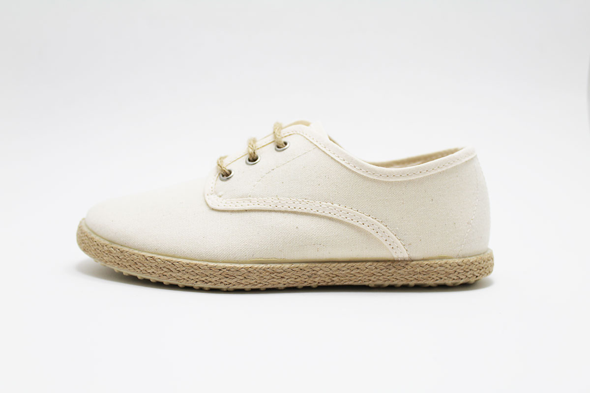 Alpargata cordones beige esparto niño - Imagen 7
