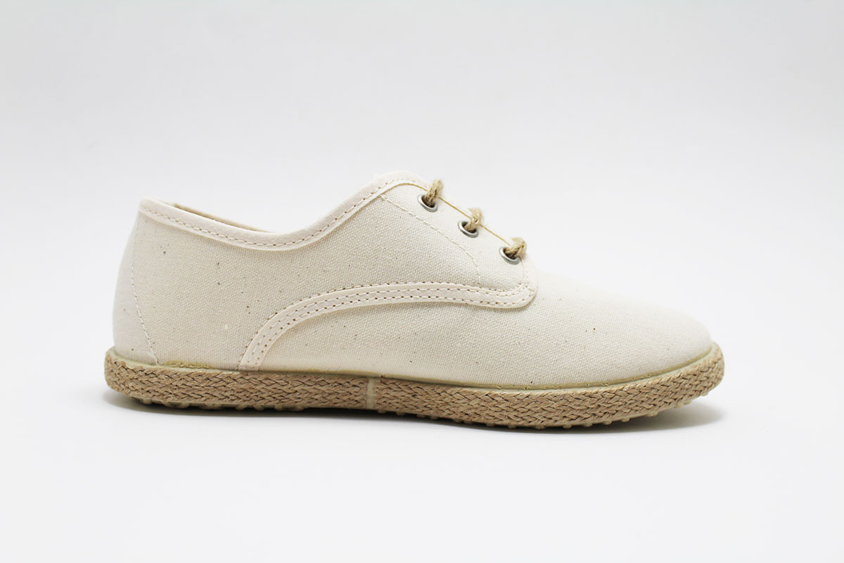 Alpargata cordones beige esparto niño - Imagen 8