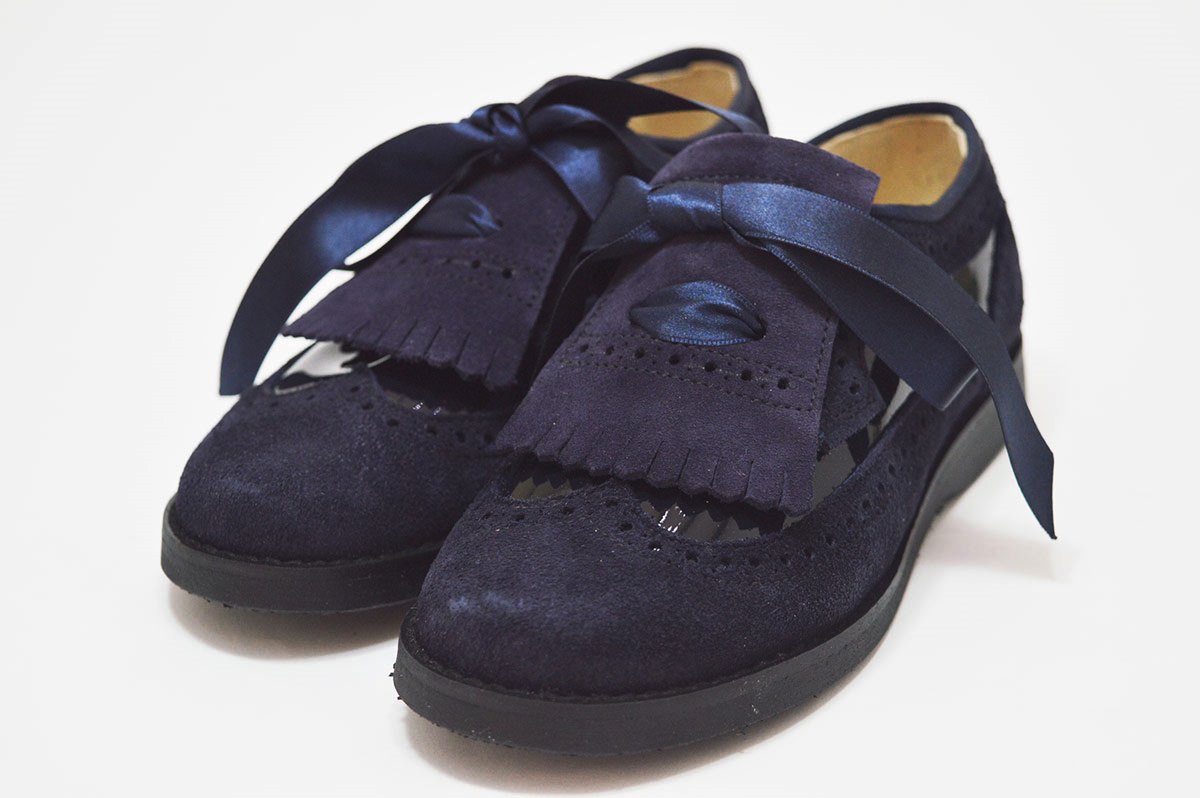 Blucher serraje azul marino charol niña - Imagen 5