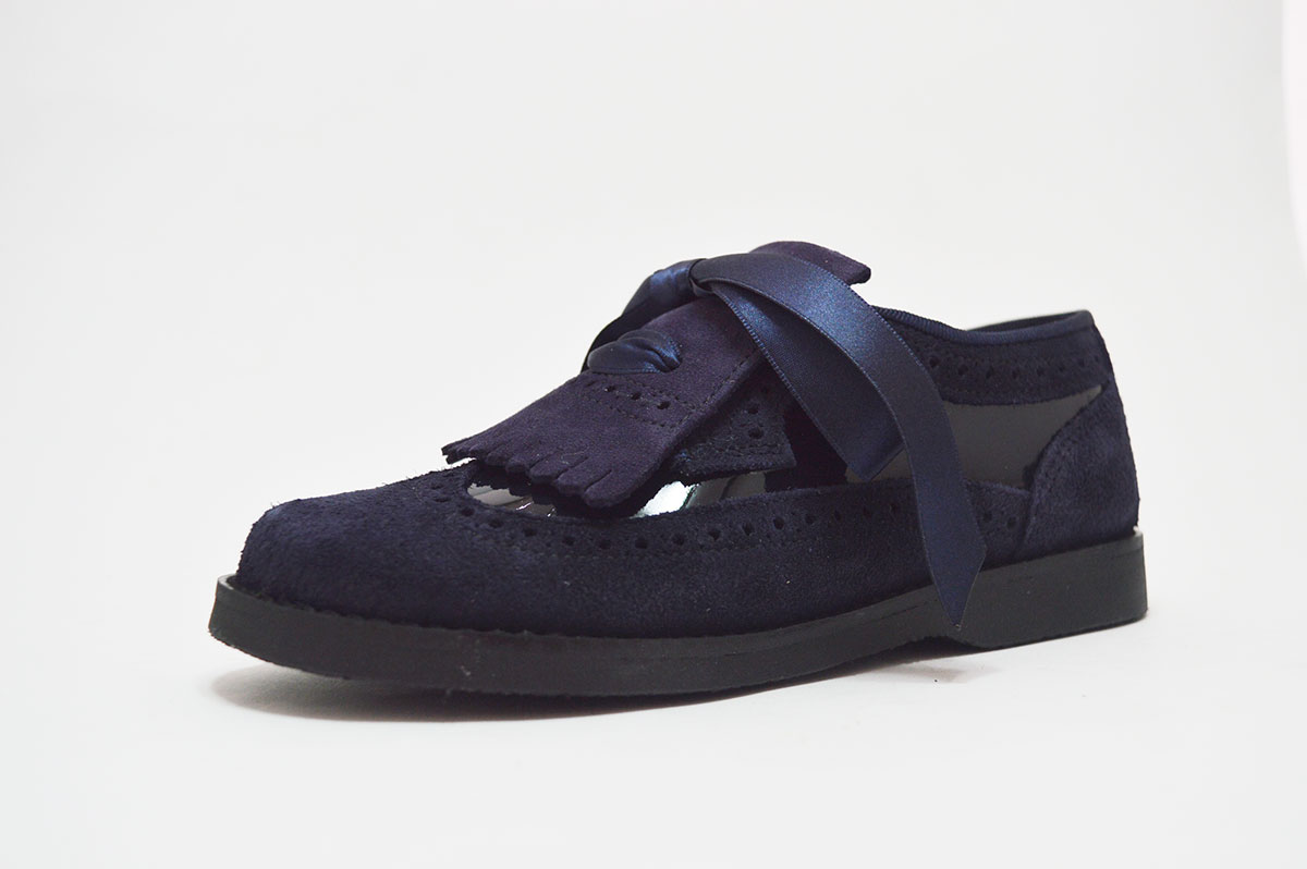 Blucher serraje azul marino charol niña - Imagen 8