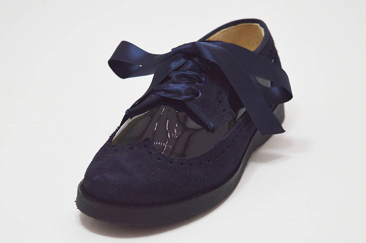 Blucher serraje azul marino charol niña - Imagen 9