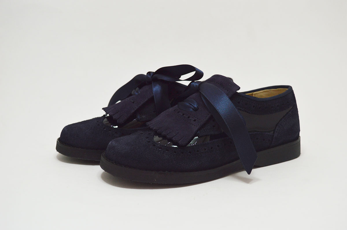 Blucher serraje azul marino charol niña - Imagen 4
